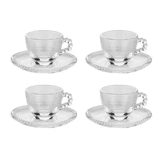 Jogo 4 Xícaras Café Cristal 80ml Pearl Wolff